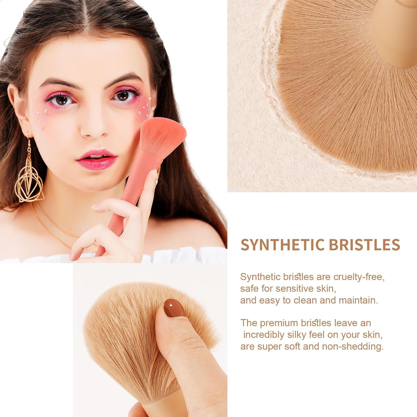 Makeup Brushes 17+2 Pcs with Makeup Bag and Makeup Sponge and Brush Protector Morandi Makeup Brush Set Premium Synthetic Hair Makeup Brush Wooden Handle Gift Box