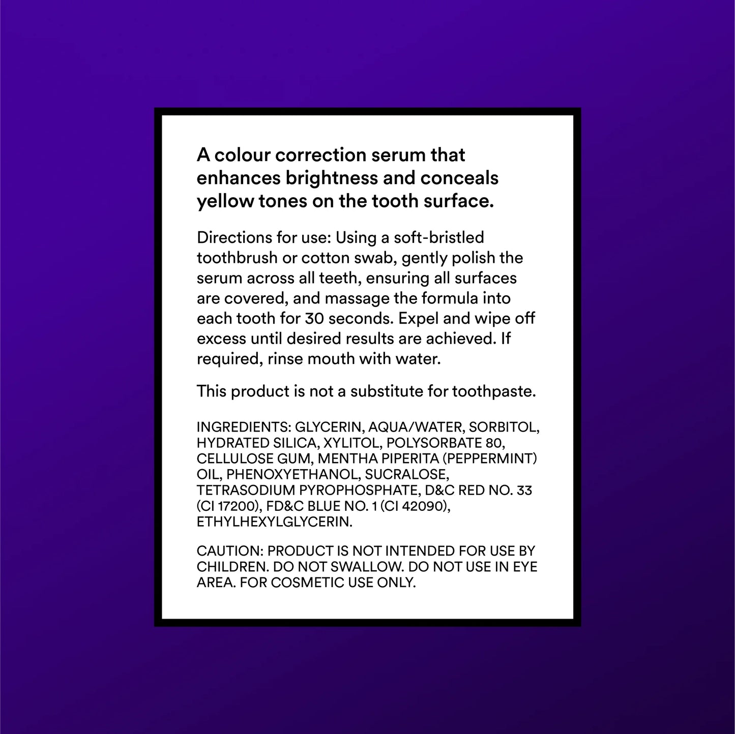 V34 Colour Corrector, Purple Toothpaste, Colour Correcting Serum, Purple Serum