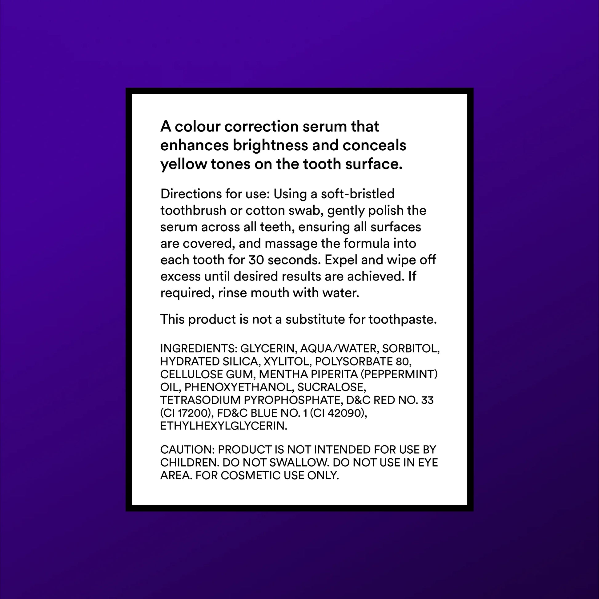 V34 Colour Corrector, Purple Toothpaste, Colour Correcting Serum, Purple Serum