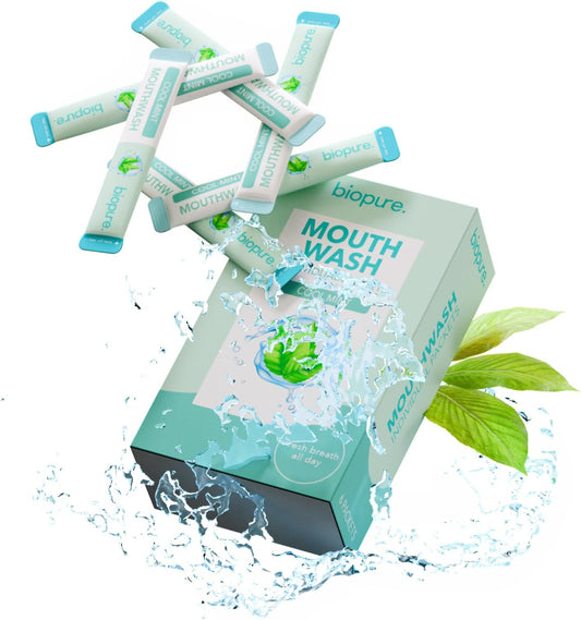 12 ML (.41 FL Oz) Travel Mouthwash Packets Cool Mint - Mini Mouthwash Travel Size