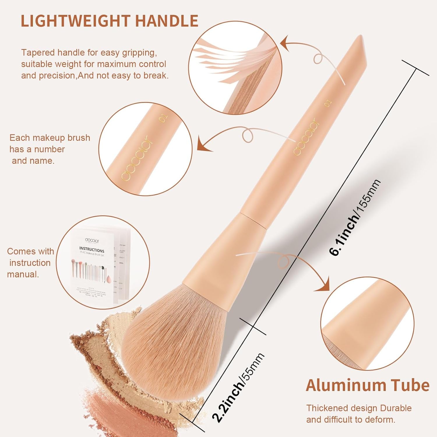 Makeup Brushes 17+2 Pcs with Makeup Bag and Makeup Sponge and Brush Protector Morandi Makeup Brush Set Premium Synthetic Hair Makeup Brush Wooden Handle Gift Box