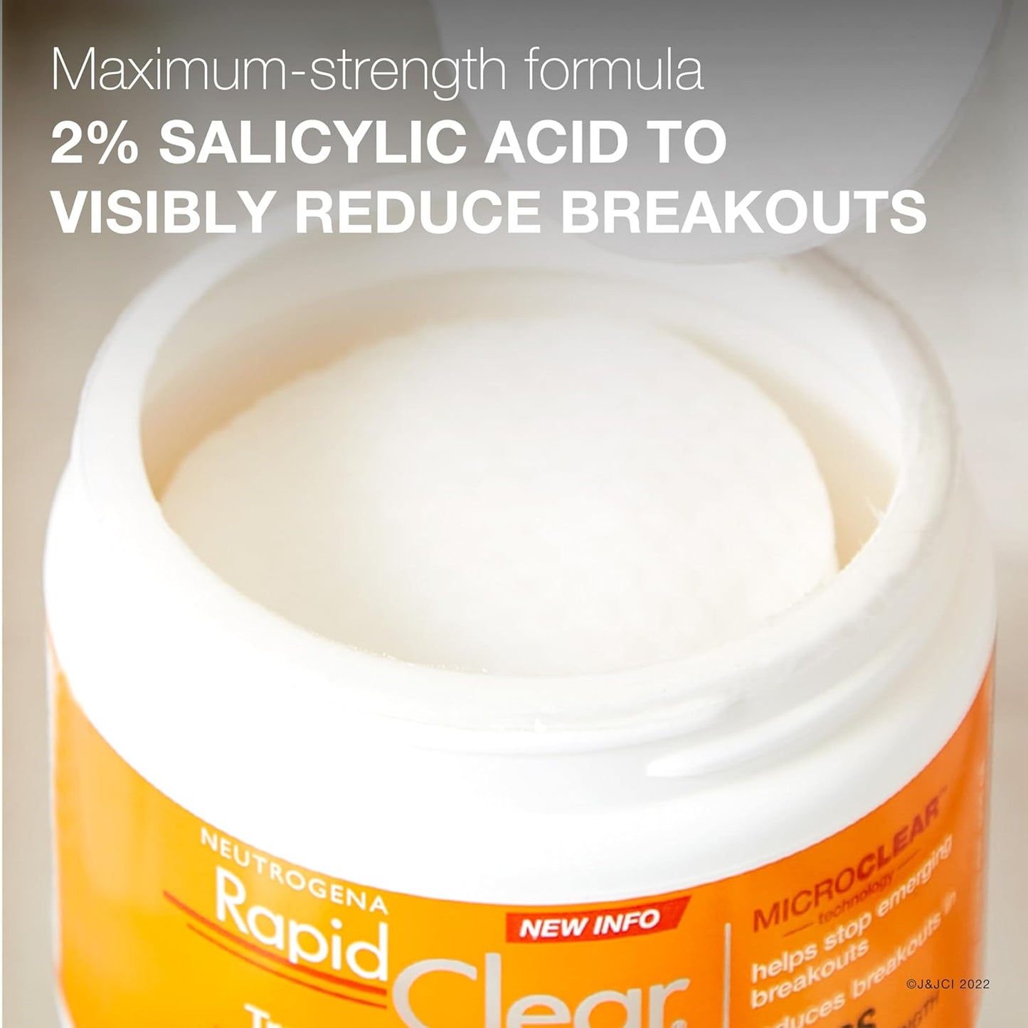 Rapid Clear Maximum Strength Acne Treatment Pads - Salicylic Acid Formula, Face Cleansing Pads, Oil Remover, Fights Pimples, 60 Count, Resealable Jar