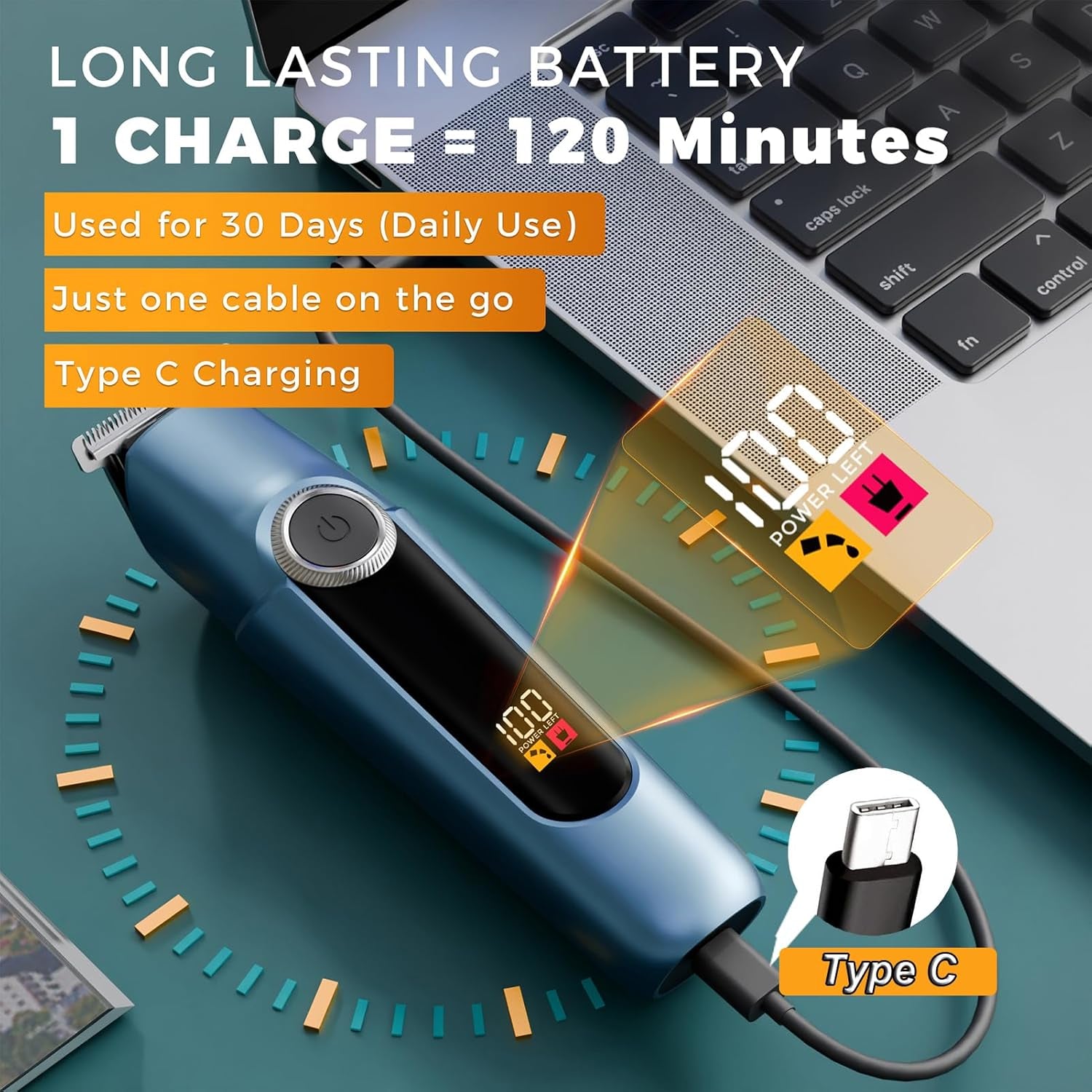 Beard Trimmer for Men Professional, Mustache Trimmer for Men, Mens Beard Grooming Kit, Nose Hair Trimmer, 6 in 1 Waterproof Rechargeable Electric Razor with Cordless Hair Clipper,Valentine'S Day Gifts