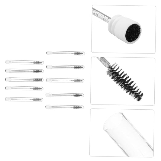 15Sets Crystal Wand Mascara Brush for Eyelash Brow Makeup Portable Eyelash Tube Applicators